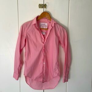 Frank & Eileen Barry Shirt. Pink and white gingham  Size xxs